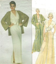 2831 VOGUE EDITH HEAD KIMONO JACKET, BACK WRAP TOP,  PANTSKIRT,  SKIRT PATTERN 10